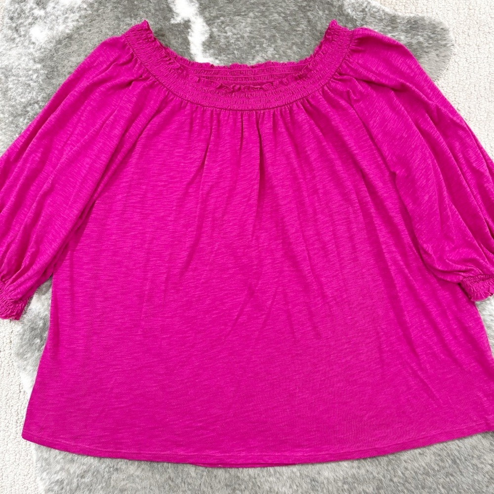 NWT Knox Rose Smocked Neck Top Large - Picture 4 of 9